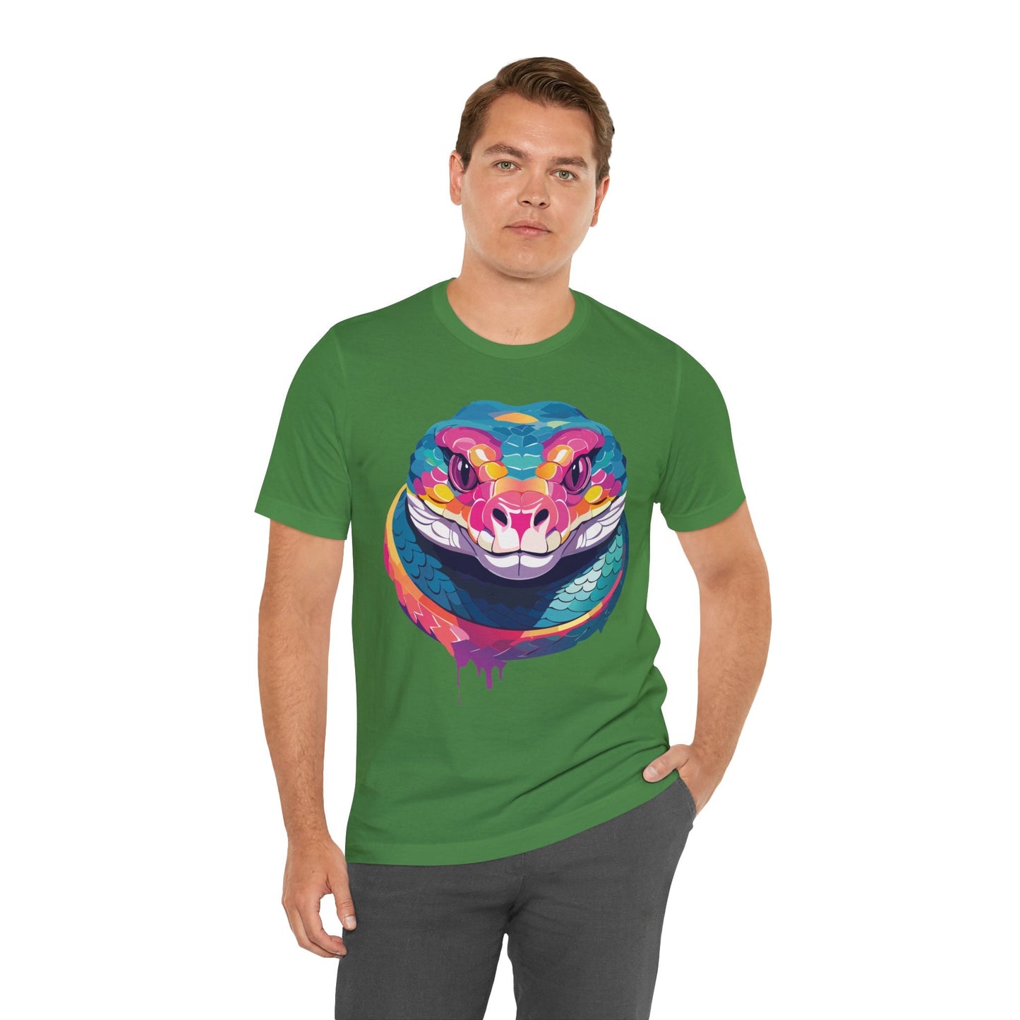 Unisex Animal Tee Shirt With Art Design, Wild Animals Short Sleeve Graphic Tee For Everyday Wear