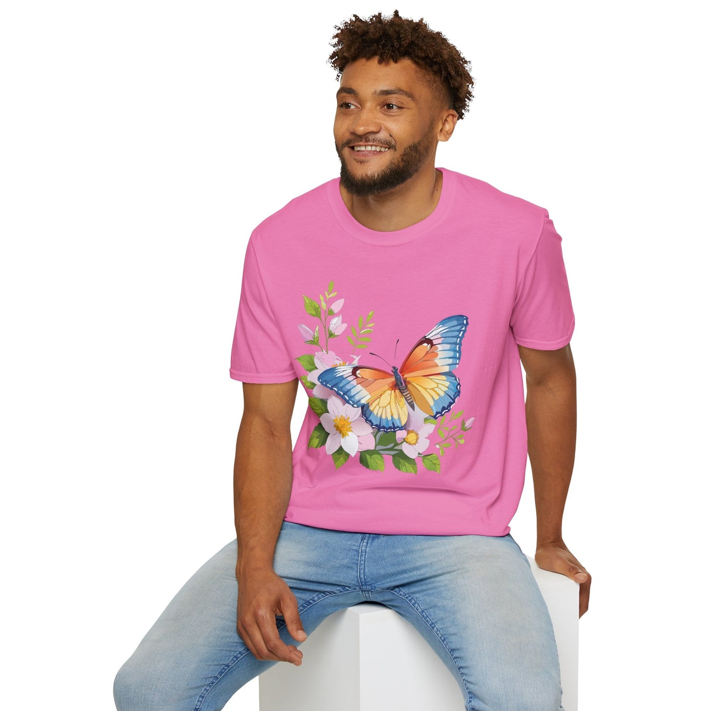 Butterfly T Shirt Unisex Monarch Design Gildan Softstyle 64000 Ring Spun Cotton Tee