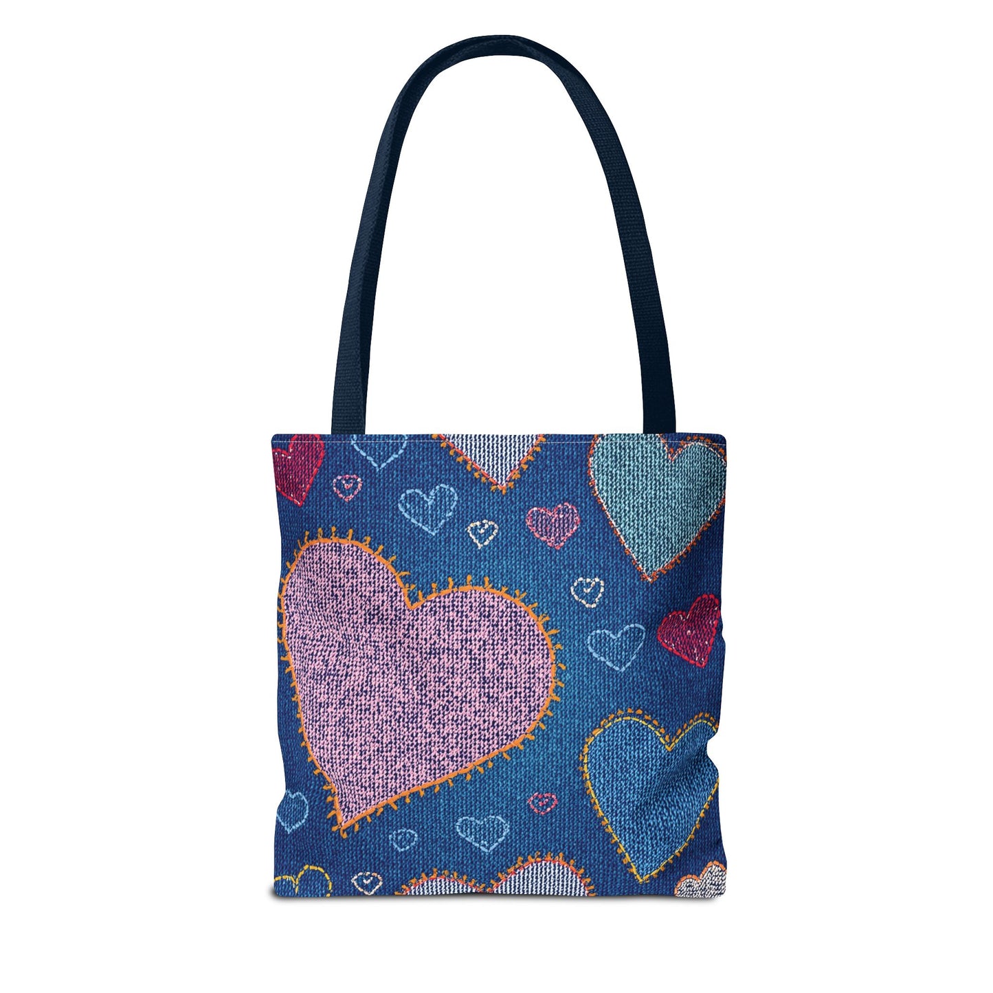 Love Day Graphic Design Denim Fabric Imitation Print Unisex Canvas Bag POLY 3 Sizes Tote Bag 201-27