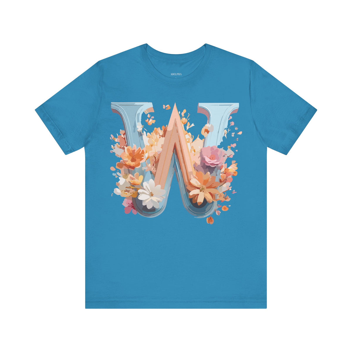 Letter W Graphic Unisex Cotton Bella+Canvas Tee with Art Letter Design