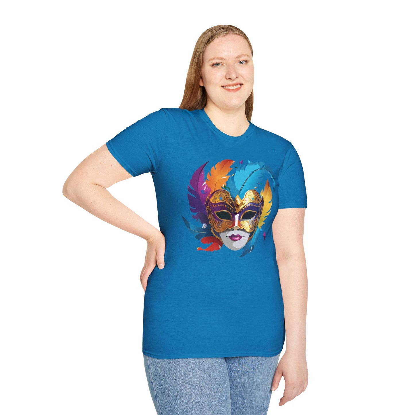 Mask Graphic Unisex Cotton Masquerade Design Artwork Tee 29