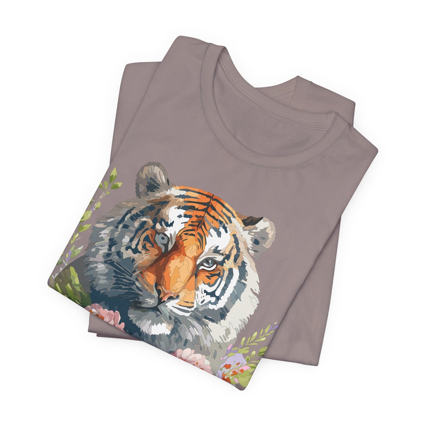 Floral Tiger Shirt, Animal Shirt, Tiger Tee, Unisex Tee, Floral T-shirt, T-Shirt with Animal