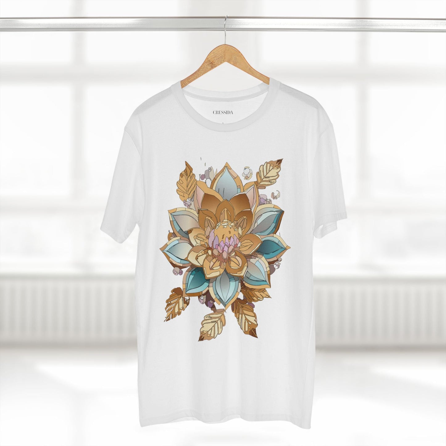 Floral Graphic T-Shirt Unisex 100 Cotton Art Design with Antique Flowers Tee 3