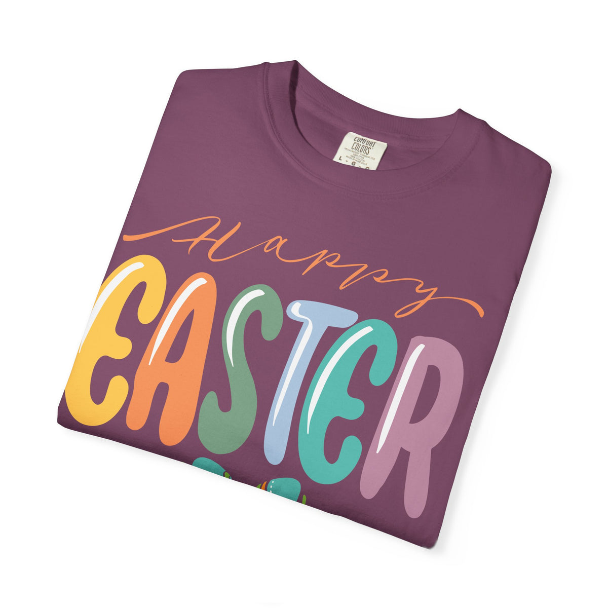 Happy Easter T-Shirt, Tee Shirt with Easter Signature, T Shirt with Easter Prints, Tee Shirt with Easter Design