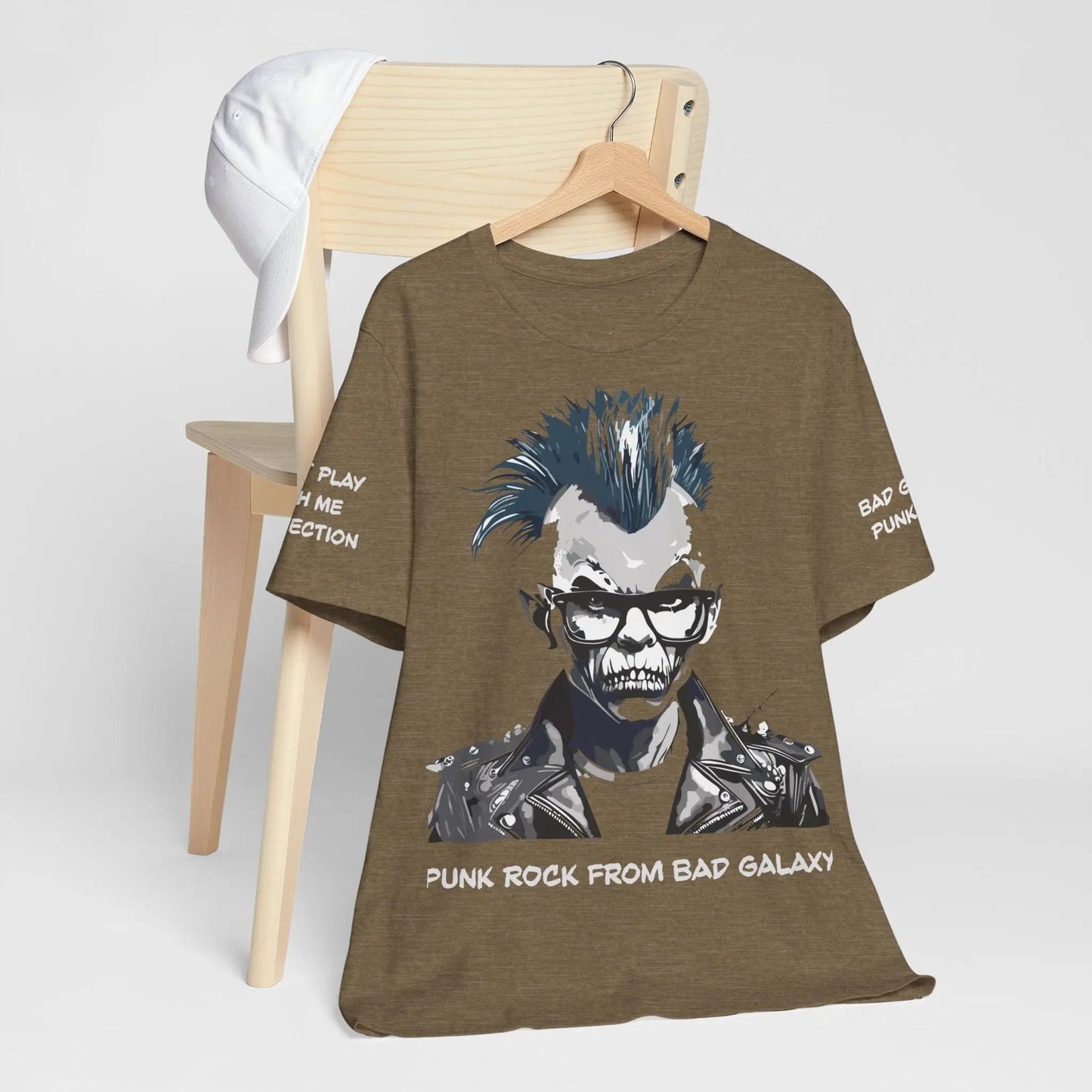 Punk Rock Tee Shirt From Bad Galaxy 100 Percent Cotton Eco Friendly Inks Made To Order USA Designed