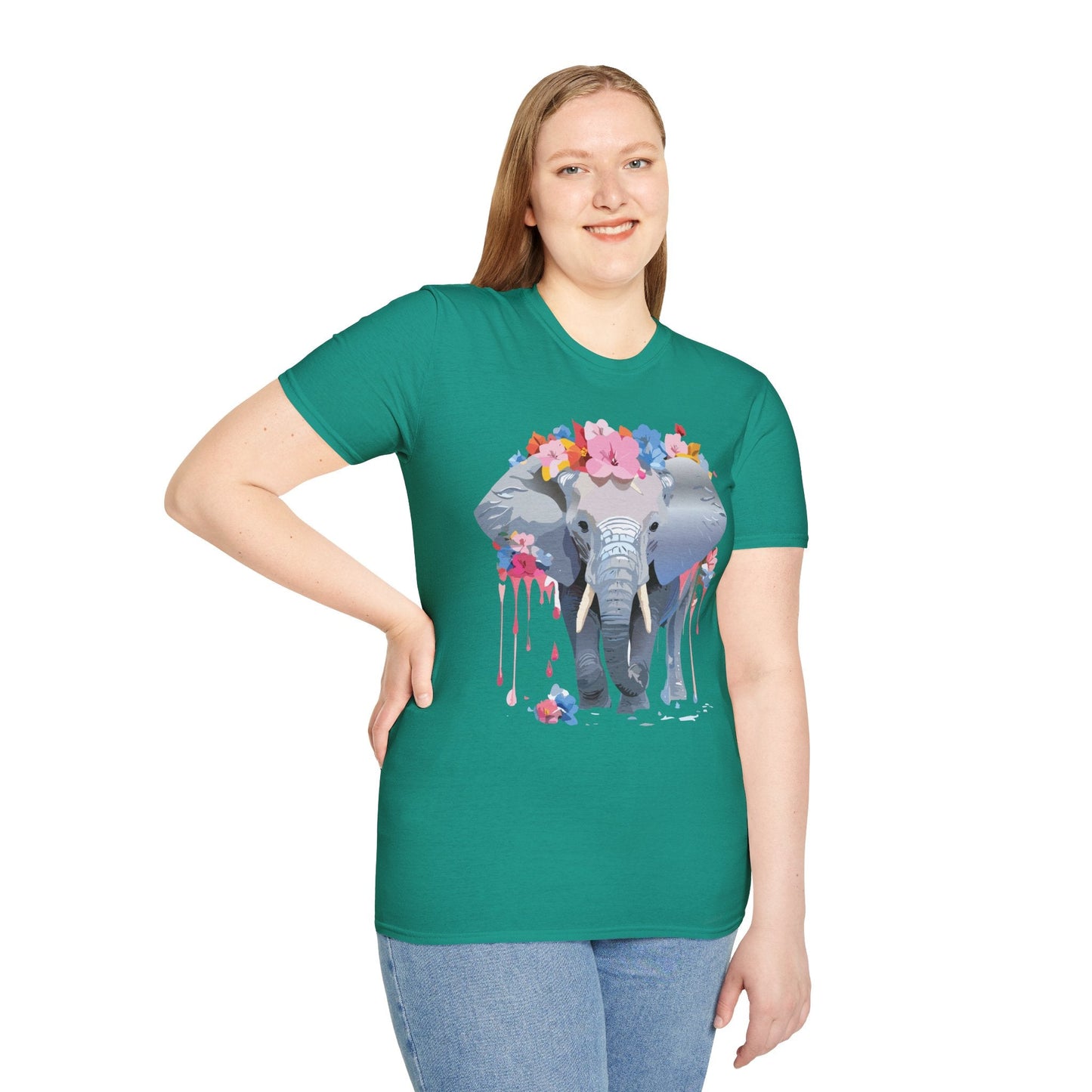 Elephant Graphic T Shirt Unisex Animals Tee Softstyle 64000 Gildan Comfort Breathable