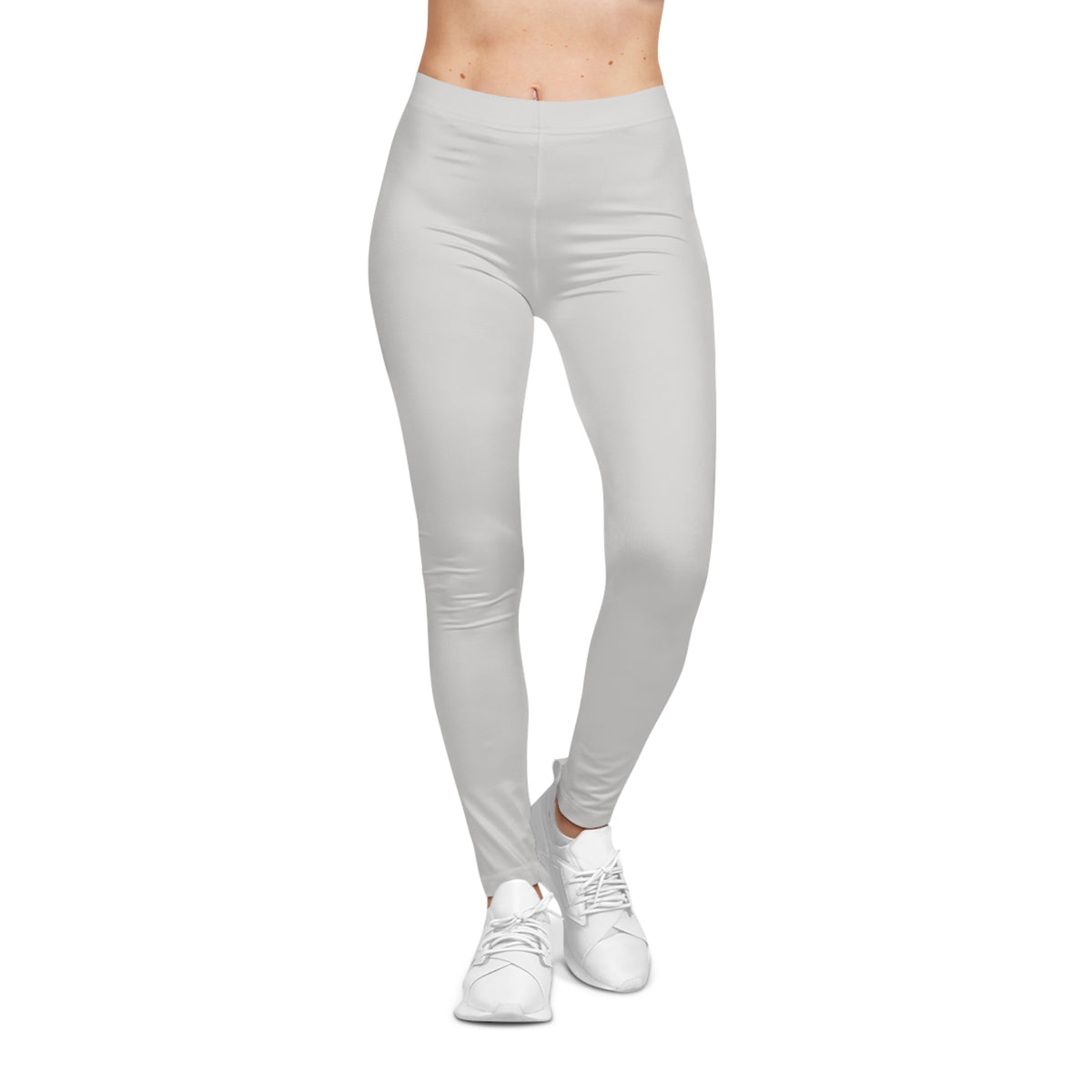 Alabaster White Color Women's Poly-Span Casual Leggings Print Everyday Activewear Pants