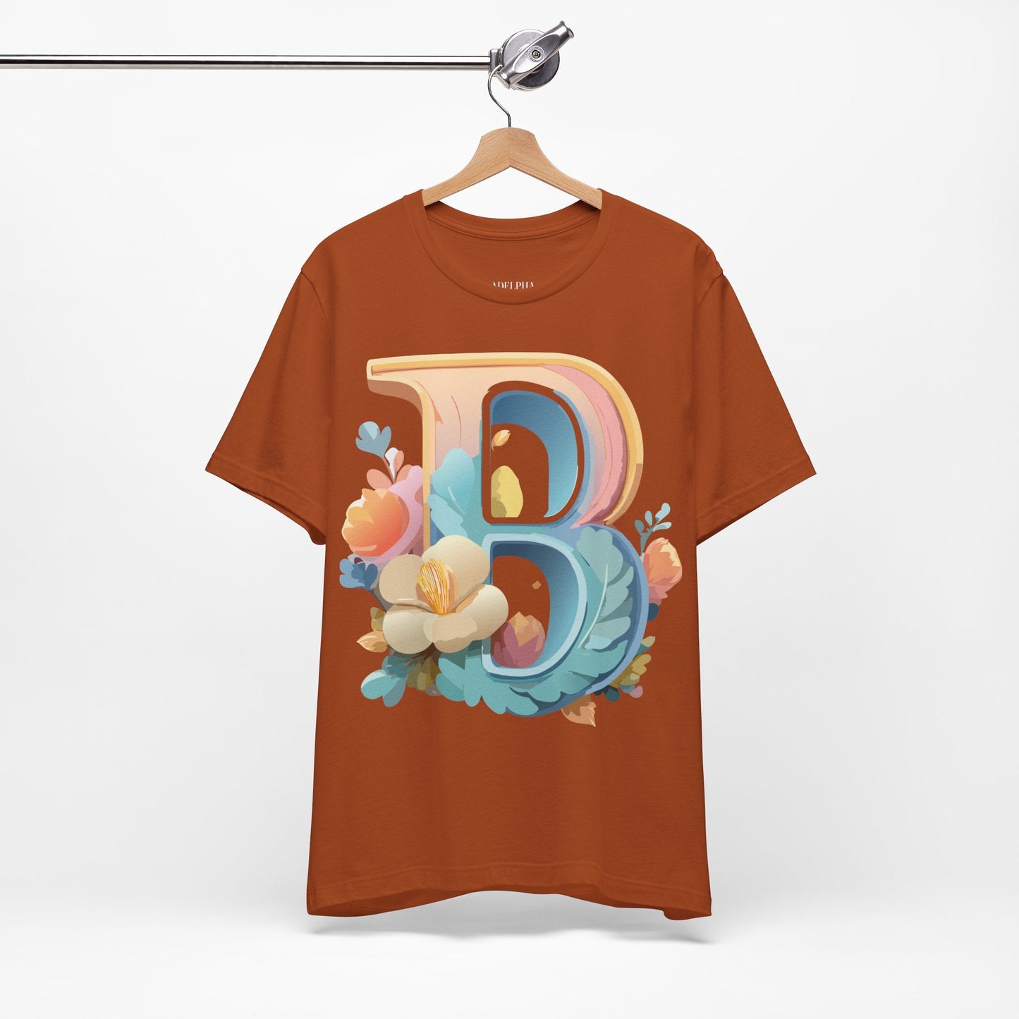 Letter B Graphic Tee Unisex Jersey Short Sleeve With Vintage Inspired Artwork By Adelpha