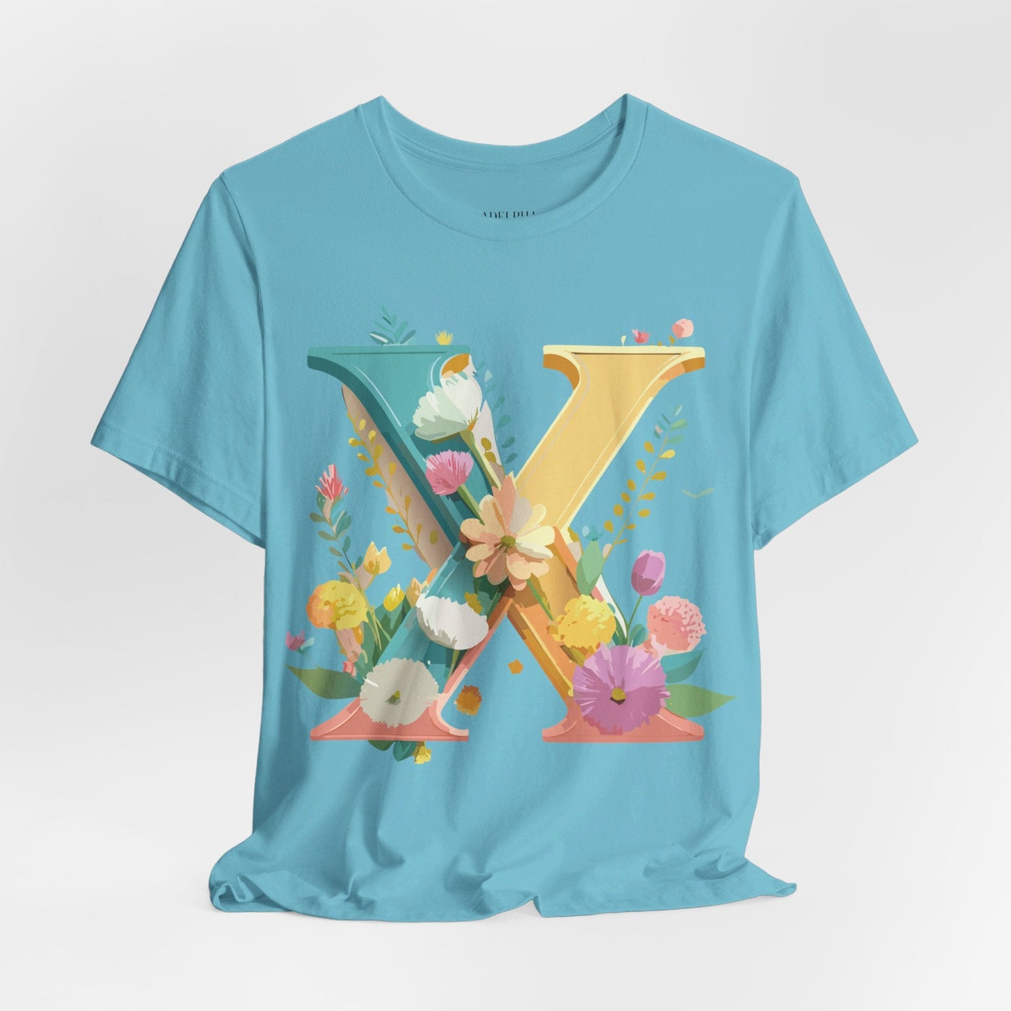 Letter X Shirt Unisex Graphic Tee Premium Vintage Inspired Adelpha Artwork Short Sleeve