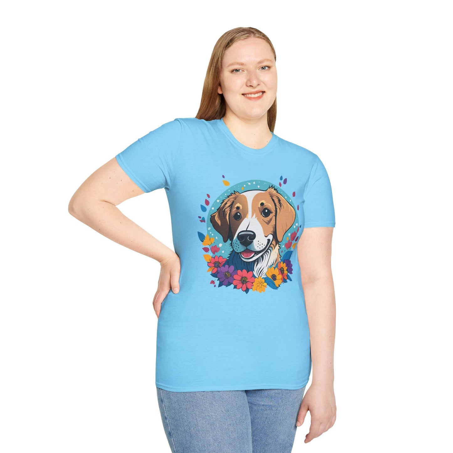 Unisex Dog Shirt Animal Print Tee Gildan Softstyle 64000 Cotton