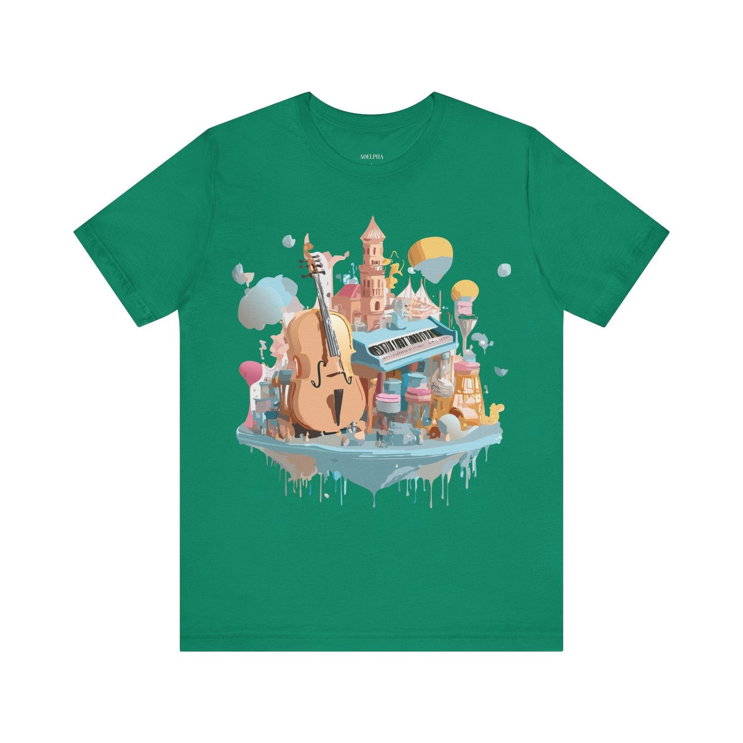 Music Graphic Tee Unisex Vintage Art Design By Adelpha Premium Short Sleeve T Shirt