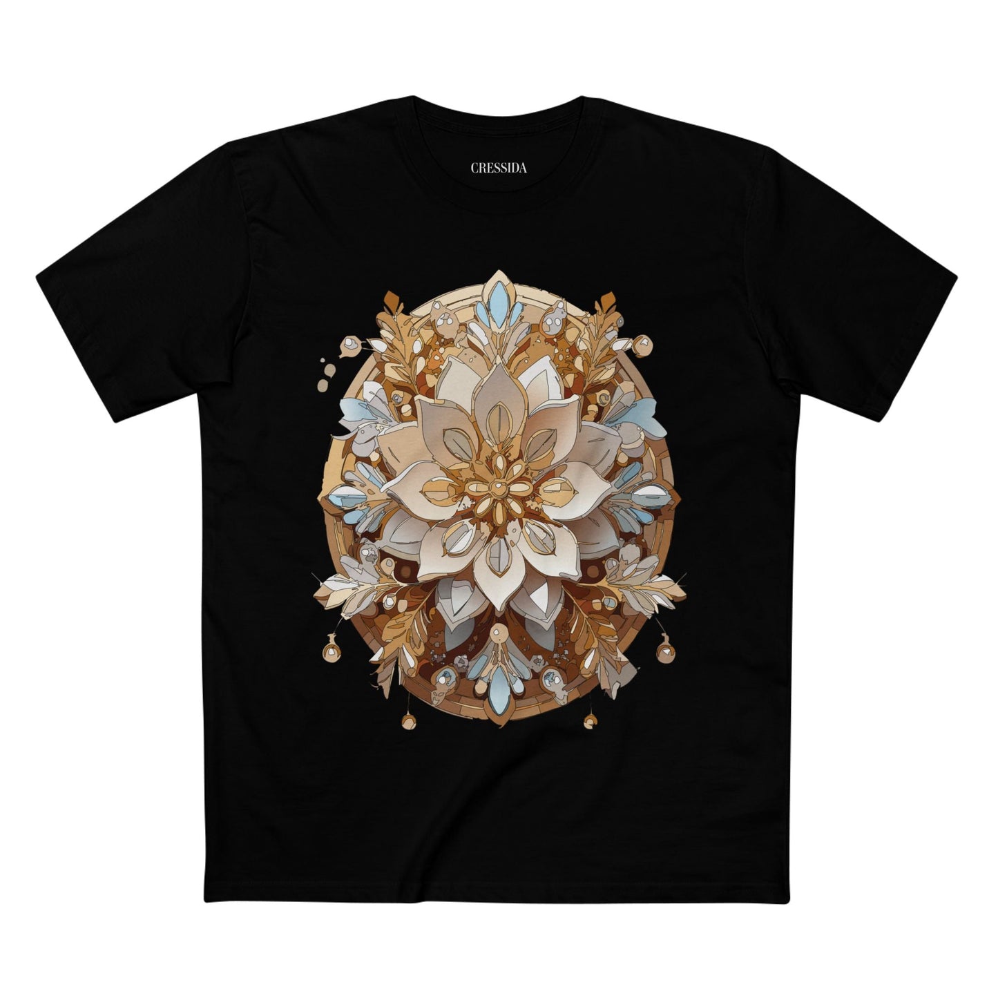 Floral Graphic T-Shirt Unisex 100 Cotton Art Design with Antique Flowers Tee 19