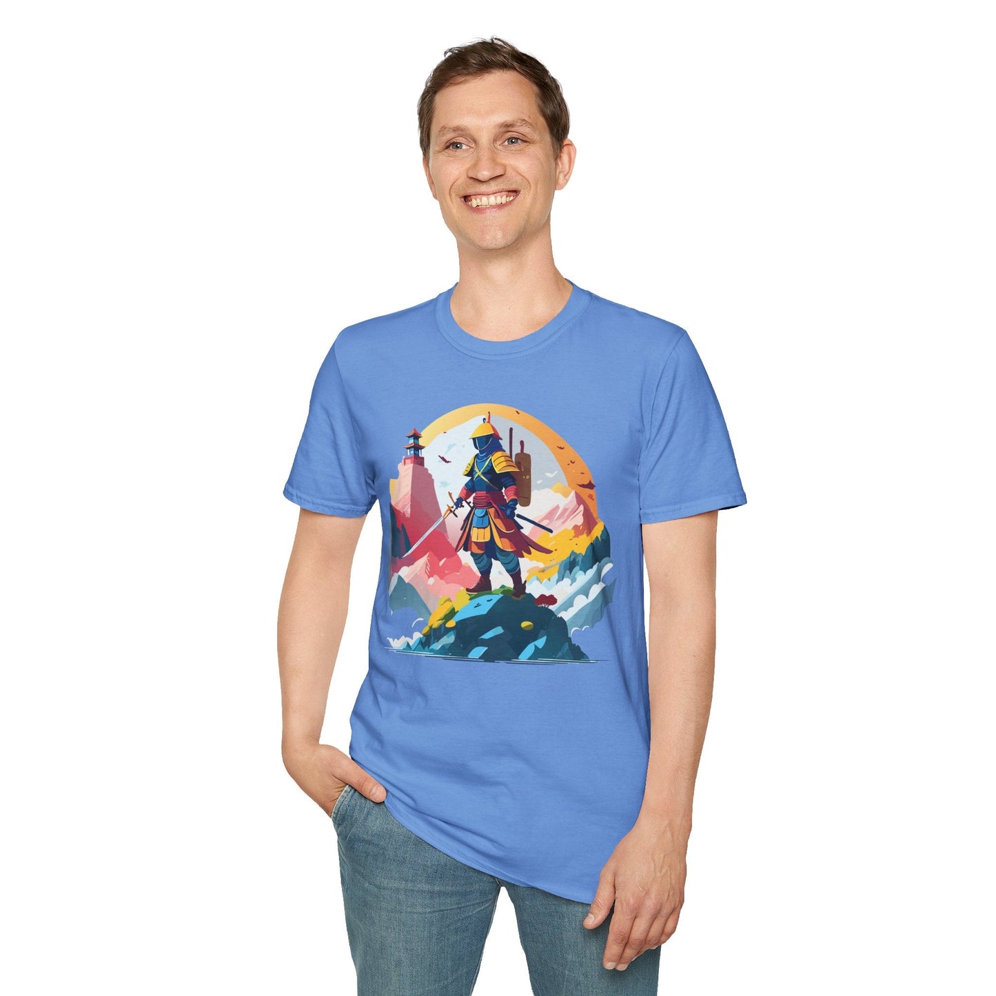 Samurai Unisex T Shirt Softstyle 64000 Short Sleeve Tee 100 Percent Cotton Breathable Comfort Fit