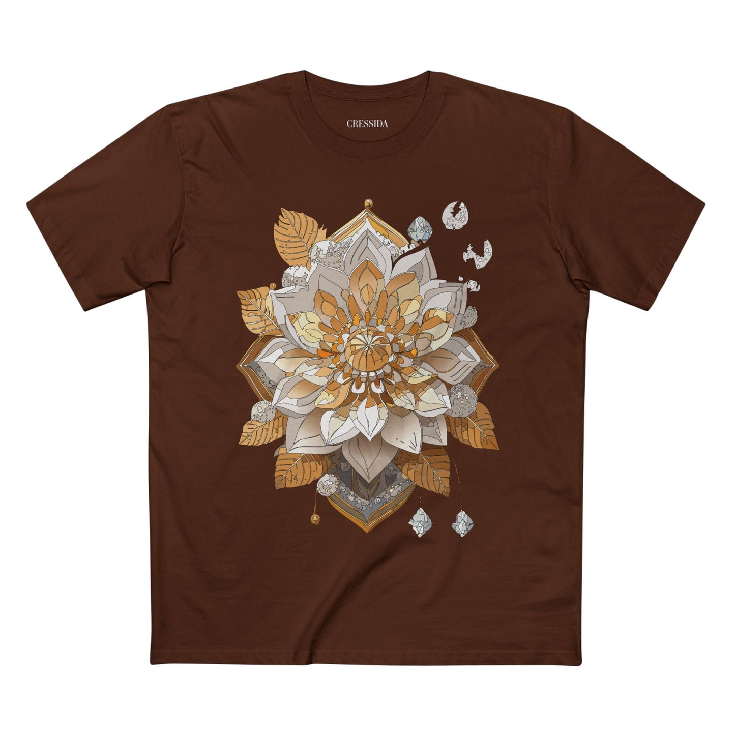 Floral Graphic T-Shirt Unisex 100 Cotton Art Design with Antique Flowers Tee 8