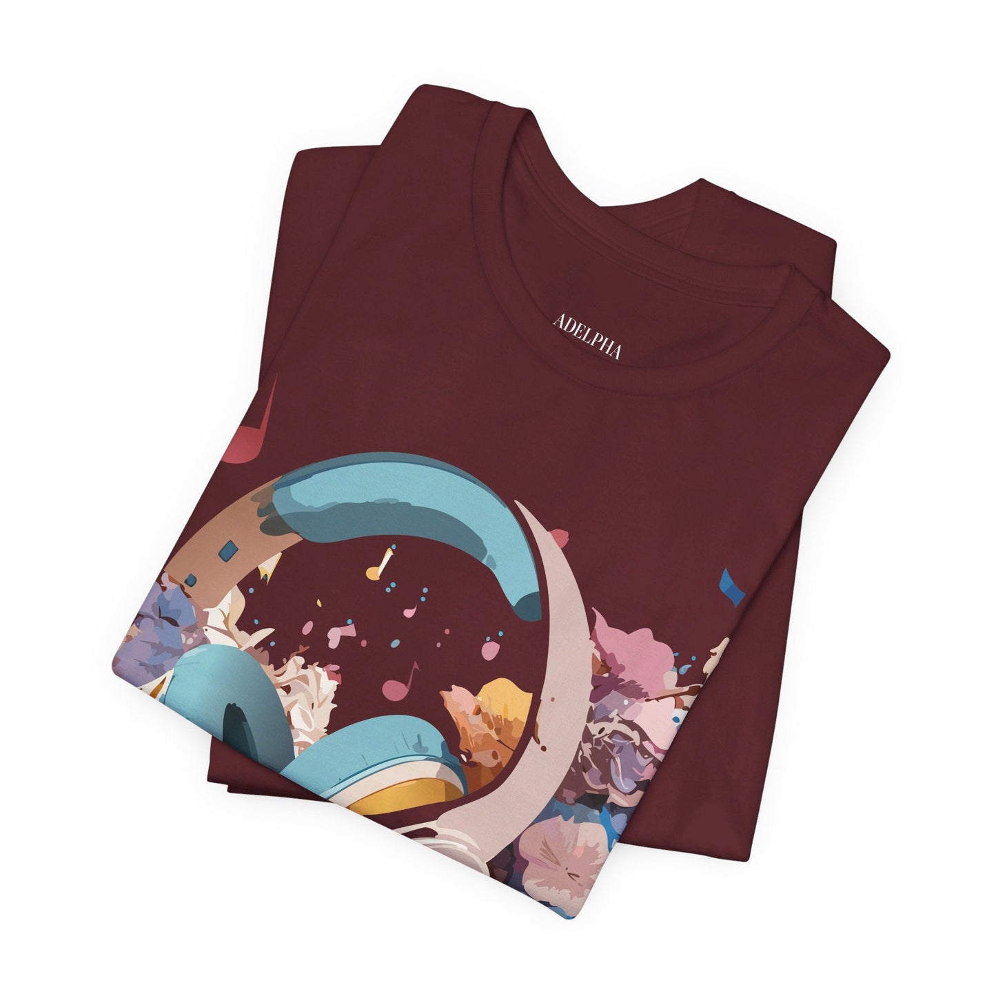 Music Graphic Unisex 100 Cotton Vintage Art with Musical Elements Tee 1