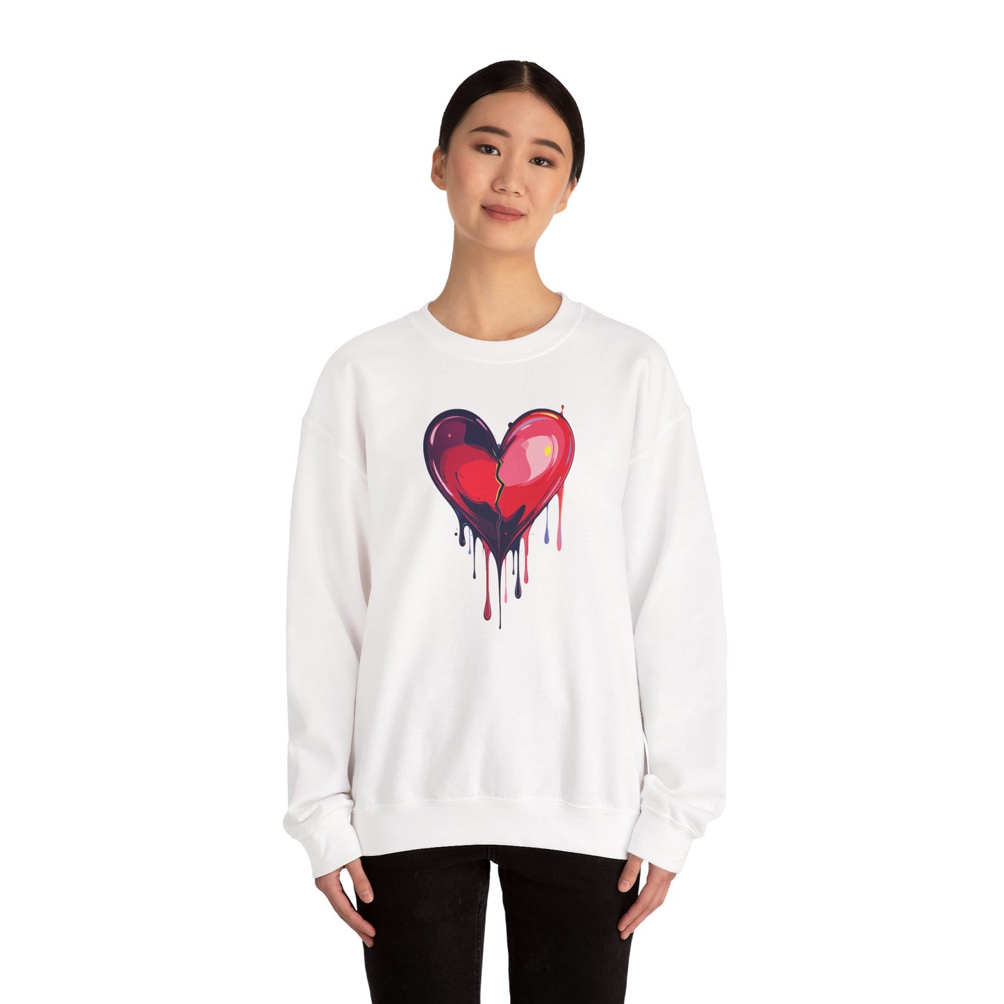 Big Red Heart Sweatshirt, Floral Red Heart Sweatshirt, Floral Love Sweatshirt, Valentine's Day Sweatshirt, Heart Floral Sweatshirt 118