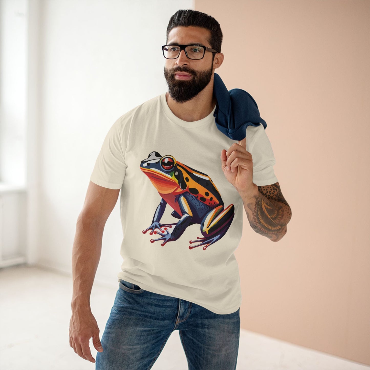 Unisex Frog Animal Shirt Premium Cotton Tee With Original Art Design Retro2Nova Exclusive Art Collection