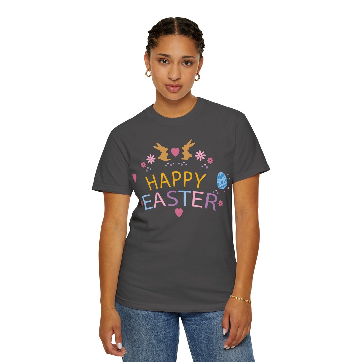Easter Bunny Heart T-Shirt, Tee Shirt with Easter Signature, T Shirt with Easter Prints, Tee Shirt with Easter Design 2