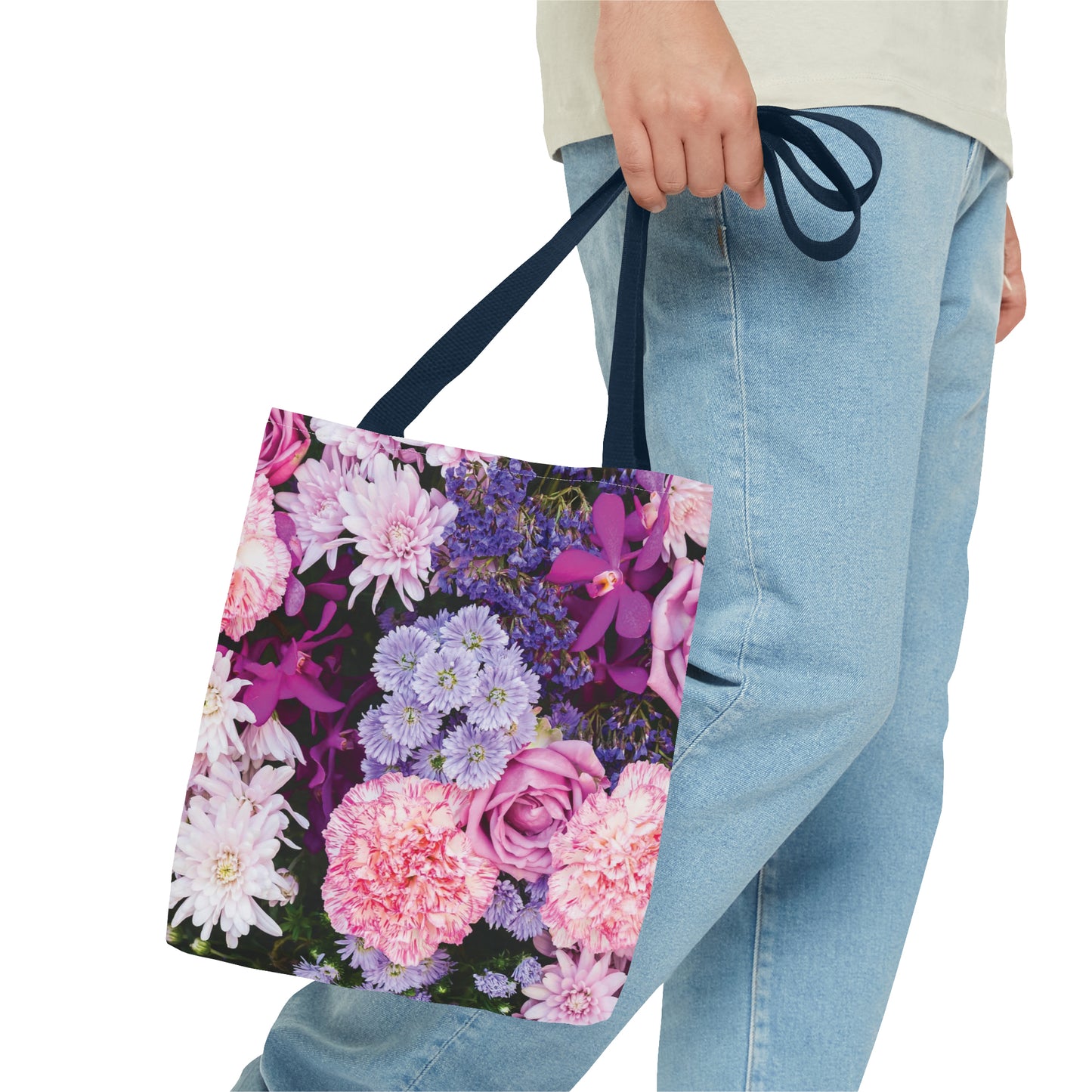 Canvastasche mit floralen Prints 