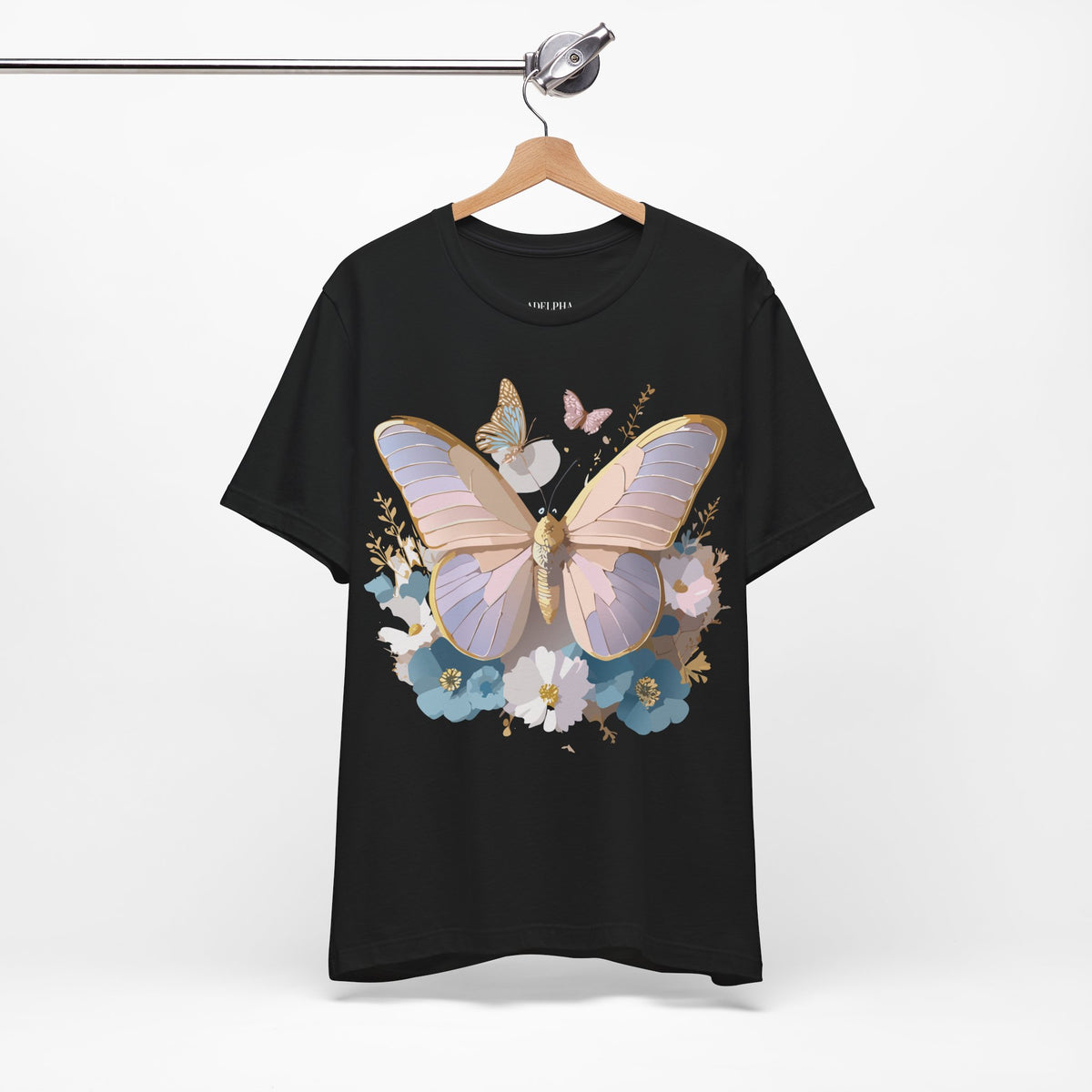 Butterfly Graphic Unisex Cotton Bella+Canvas Tee with Art Design n88