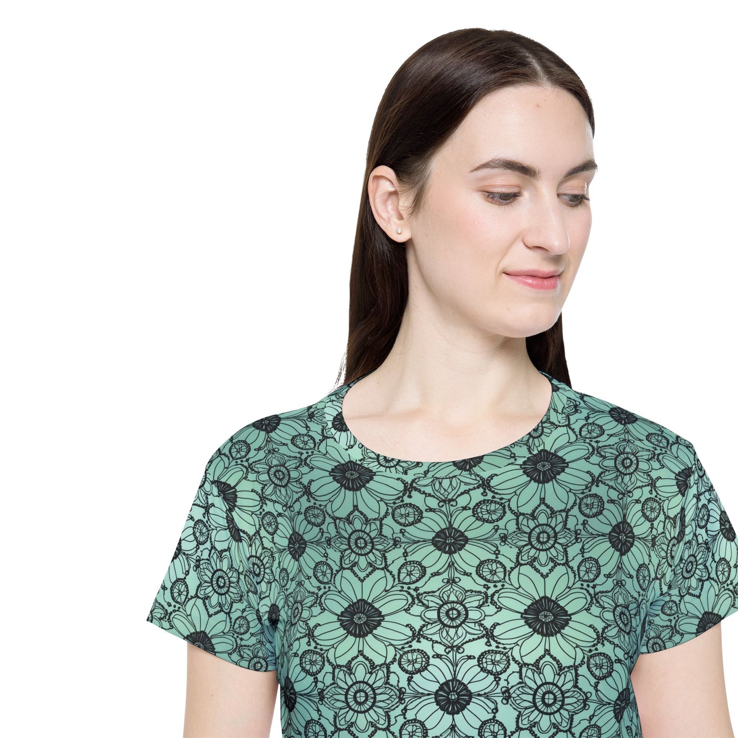 Lace Print Poly Shirt, Poly Shirt with Lace Print, Lace Shirt 28