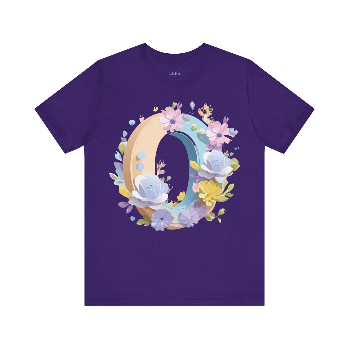 Letter O Unisex Graphic Tee With Vintage Inspired Art Jersey Short Sleeve