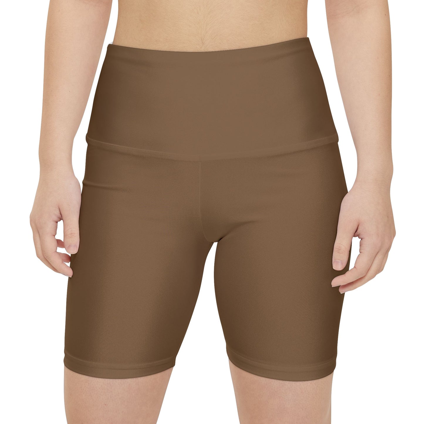 Olive Wood Brown High-Waist Women’s Workout Shorts — Everyday Active Biker Shorts