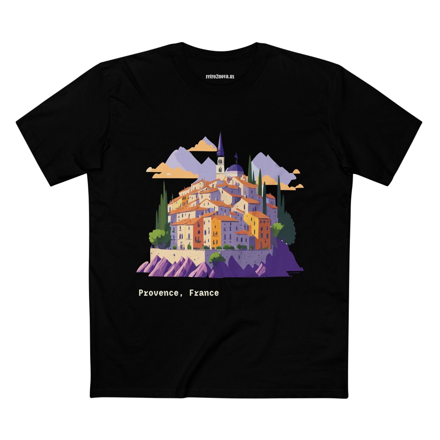 Provence Travel Shirt Unisex Premium Cotton Tee With Original Art By Retro2Nova TT66