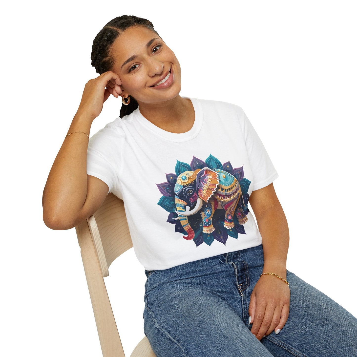 Elephant T Shirt Unisex Softstyle Cotton Tee Gildan 64000 Comfortable Everyday Wear