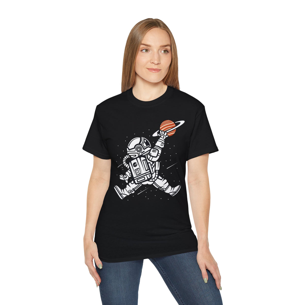 Astronaut Cartoon Graphic Tee Unisex 100 Cotton Gildan T-Shirt