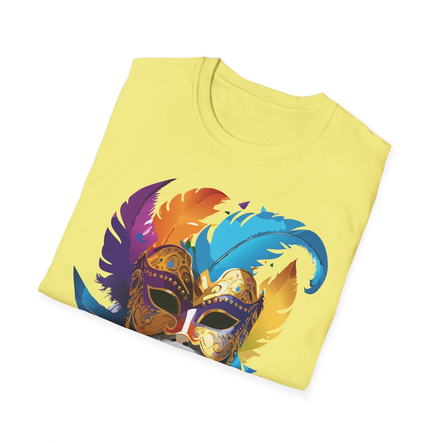 Mask Tee Shirt Unisex Short Sleeve Cotton Tee Art Design Masquerade Gildan Softstyle 64000
