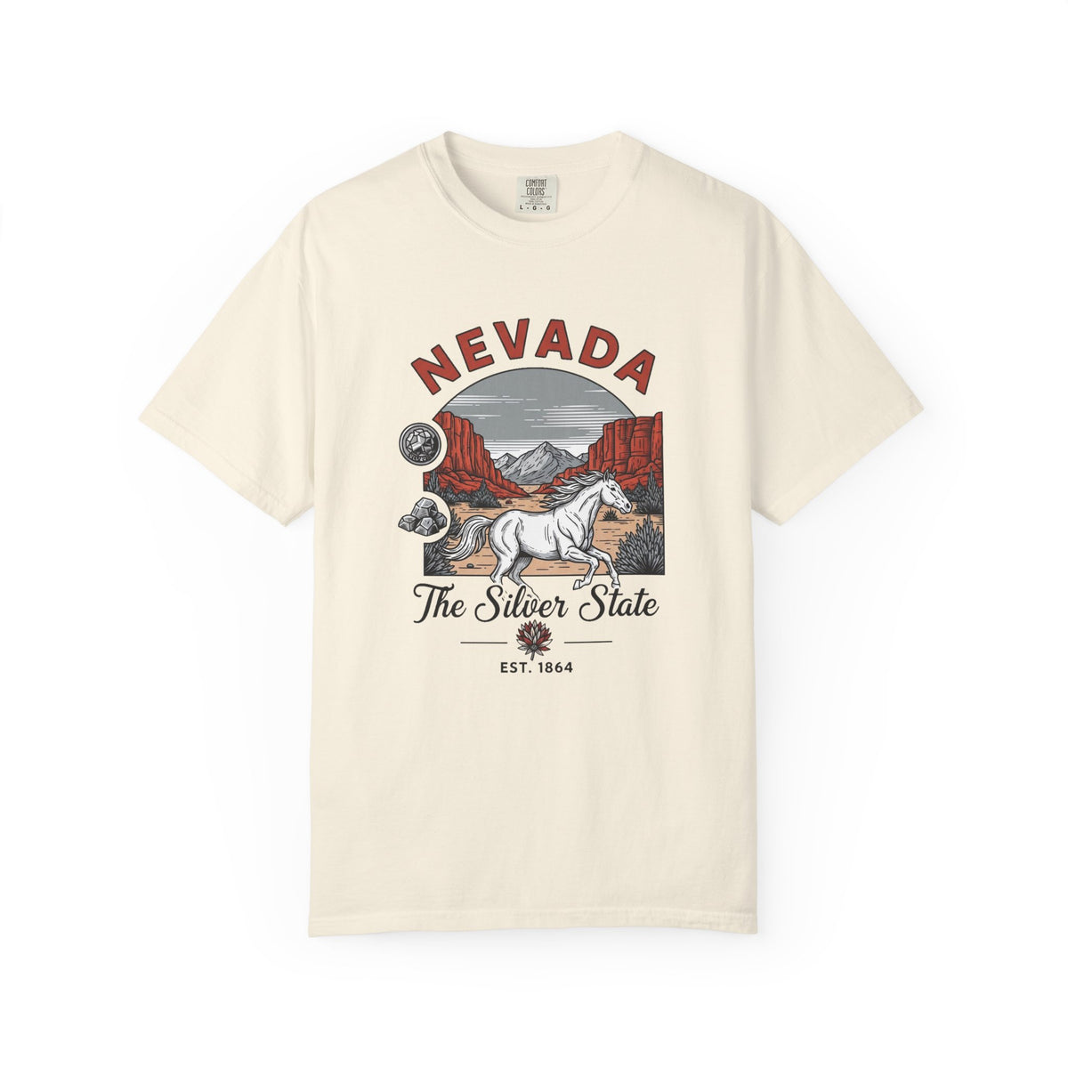 Nevada State Vintage Travel Tourist Graphic Tee Unisex 100 Cotton Comfort Colors T-Shirt