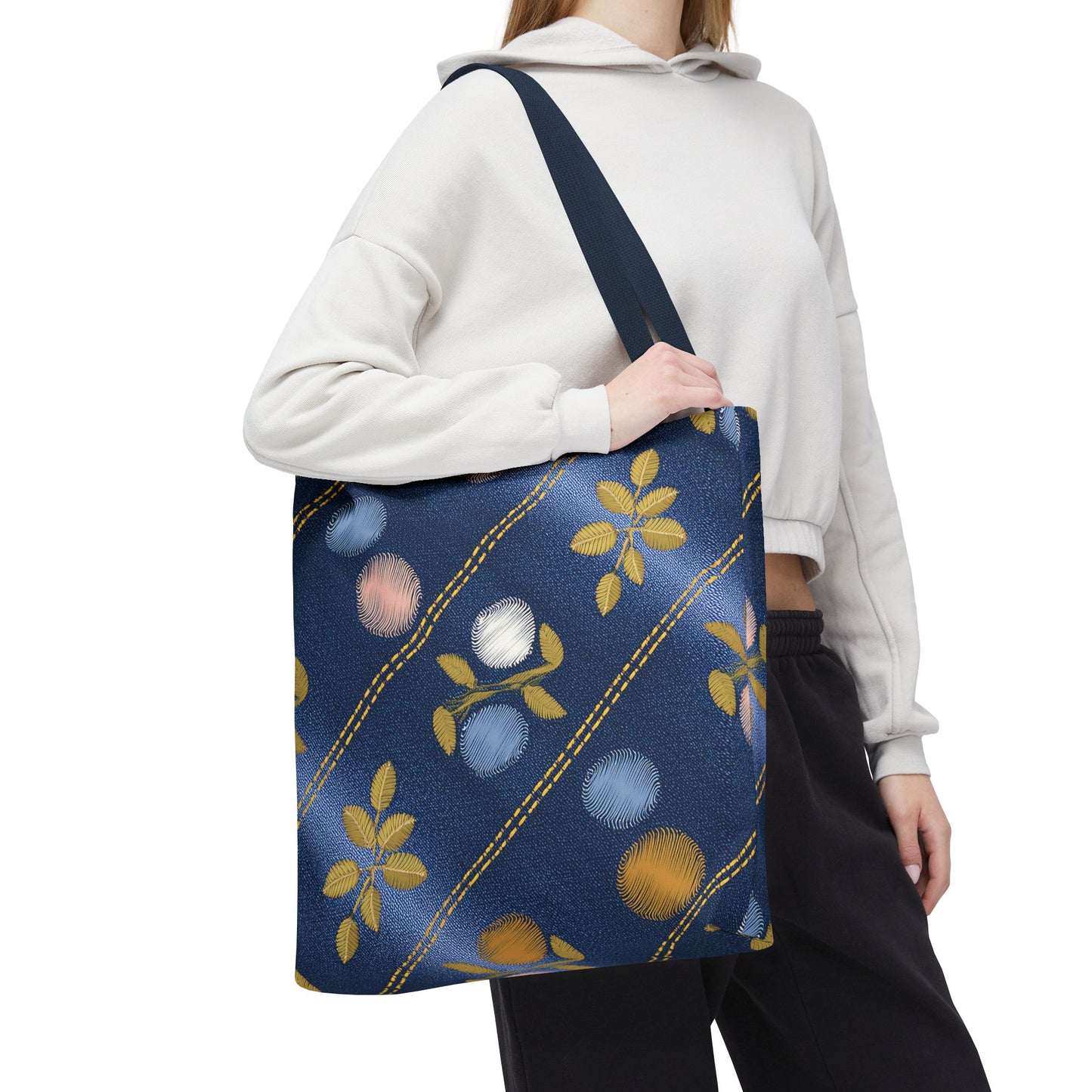 DENIM PRINT CANVAS BAG HIGH-QUALITY 100% SPUN POLYESTER 3 SIZES CANVAS BAG-122