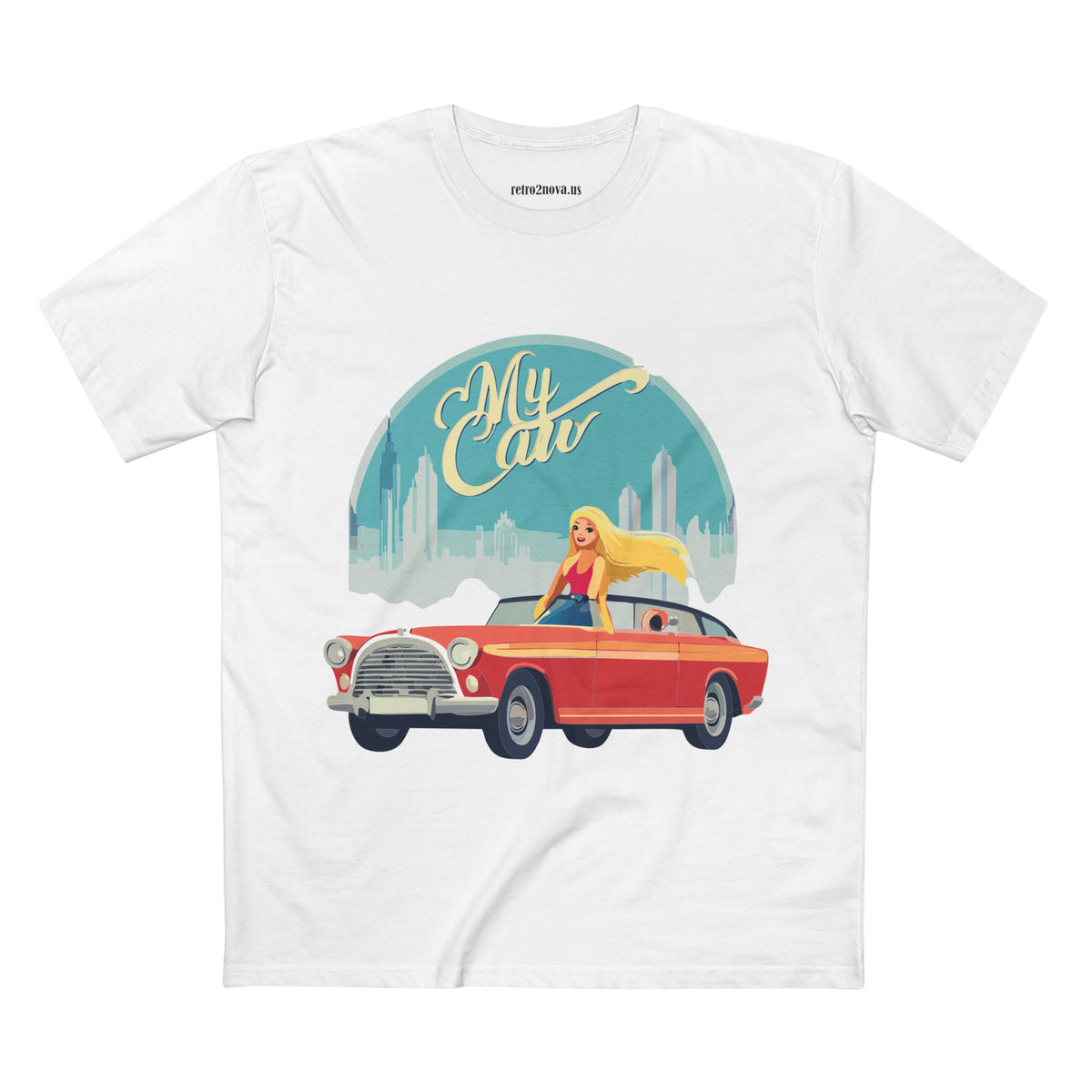 Retro Car Vintage Graphic Tee Staple Unisex 100 Cotton Tee Shirt - RC-13