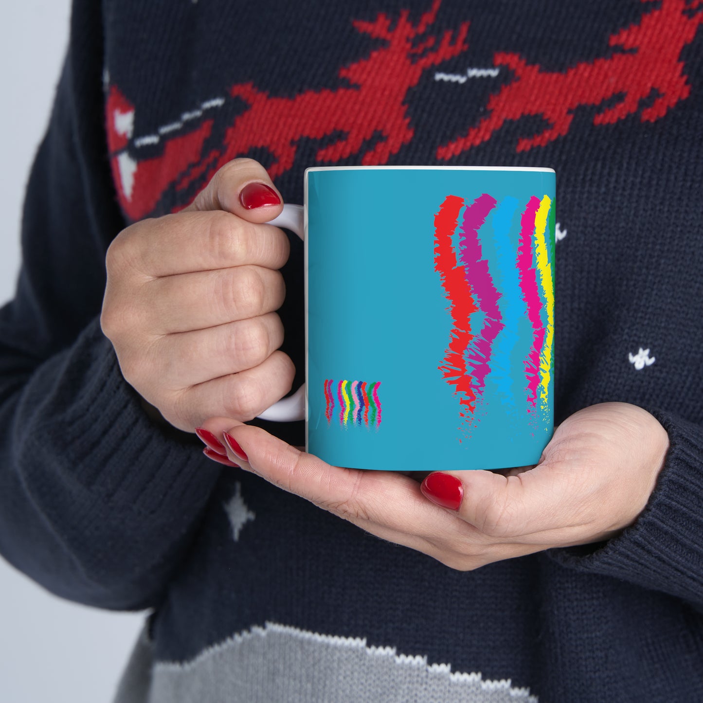 Coffee & Tea Mug with Stripes print