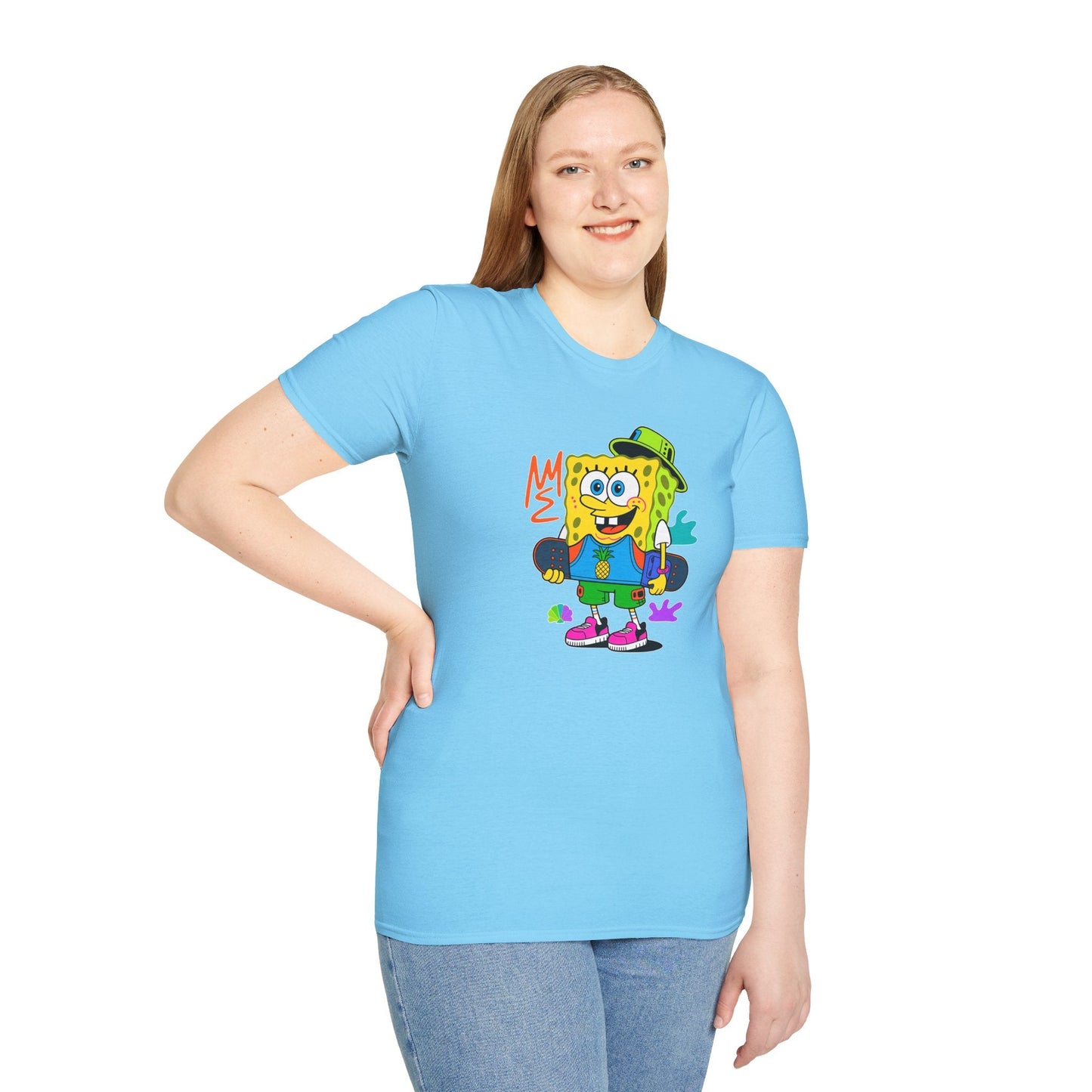 Unisex Cartoon T Shirt With Animals Animation Tee Softstyle Gildan 64000 Cotton Fabric