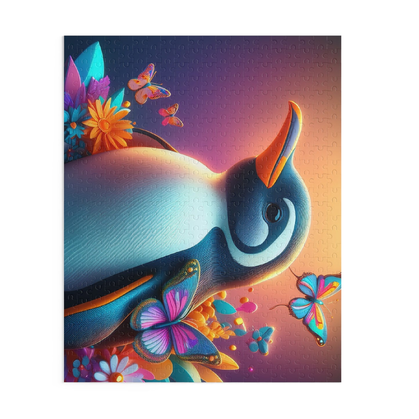 Puzzles-61 Kids Penguin Puzzle 500-Piece  Floral Penguin Puzzle 500-Piece, Animals Kids Puzzles Size: 16" x 20",  Ages 9+
