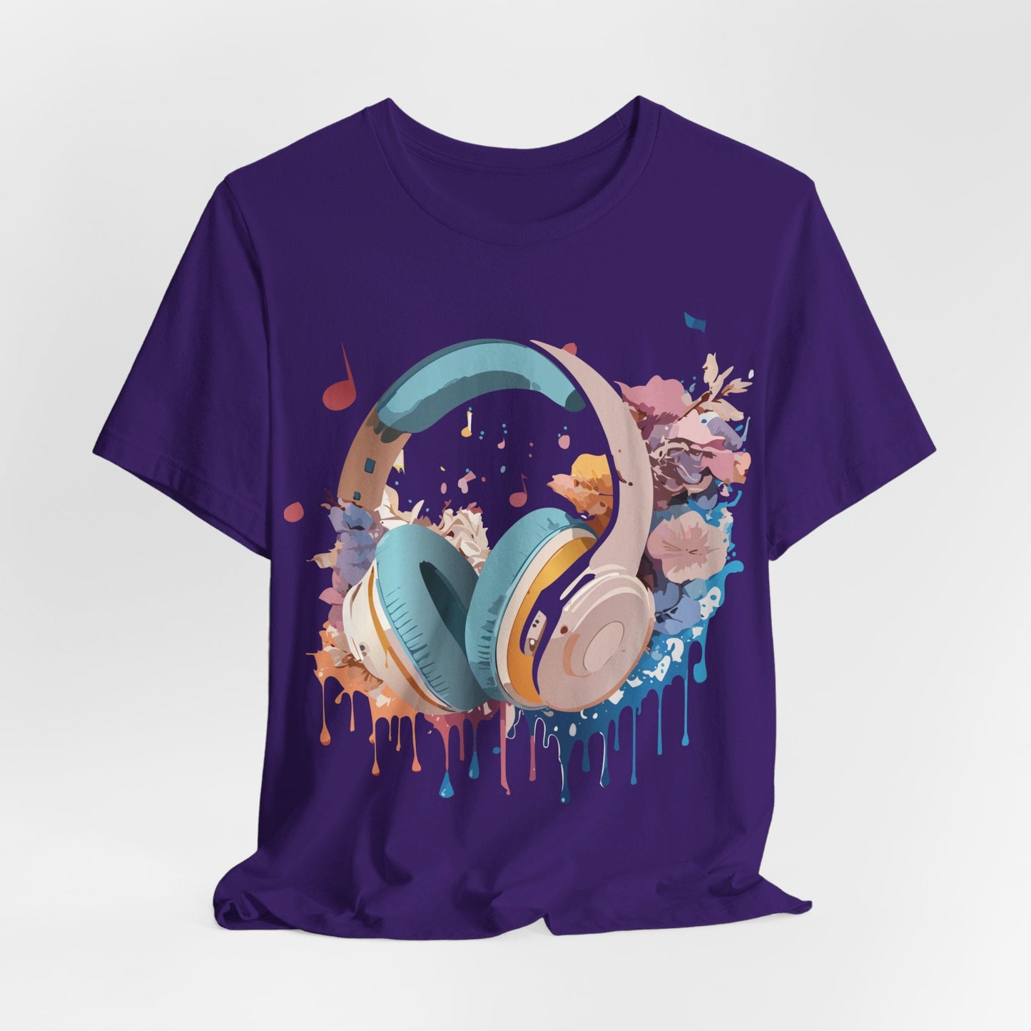 Music Graphic Unisex 100 Cotton Vintage Art with Musical Elements Tee 1