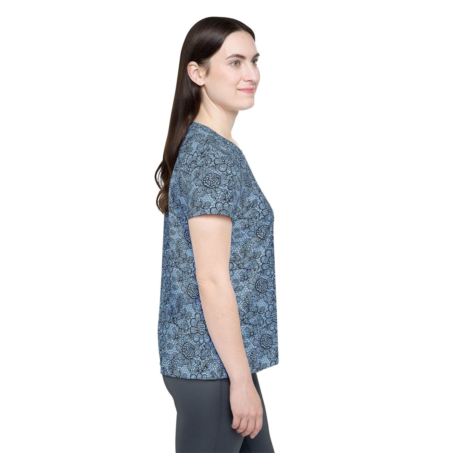 Women Poly T-Shirt with Lace Print 31