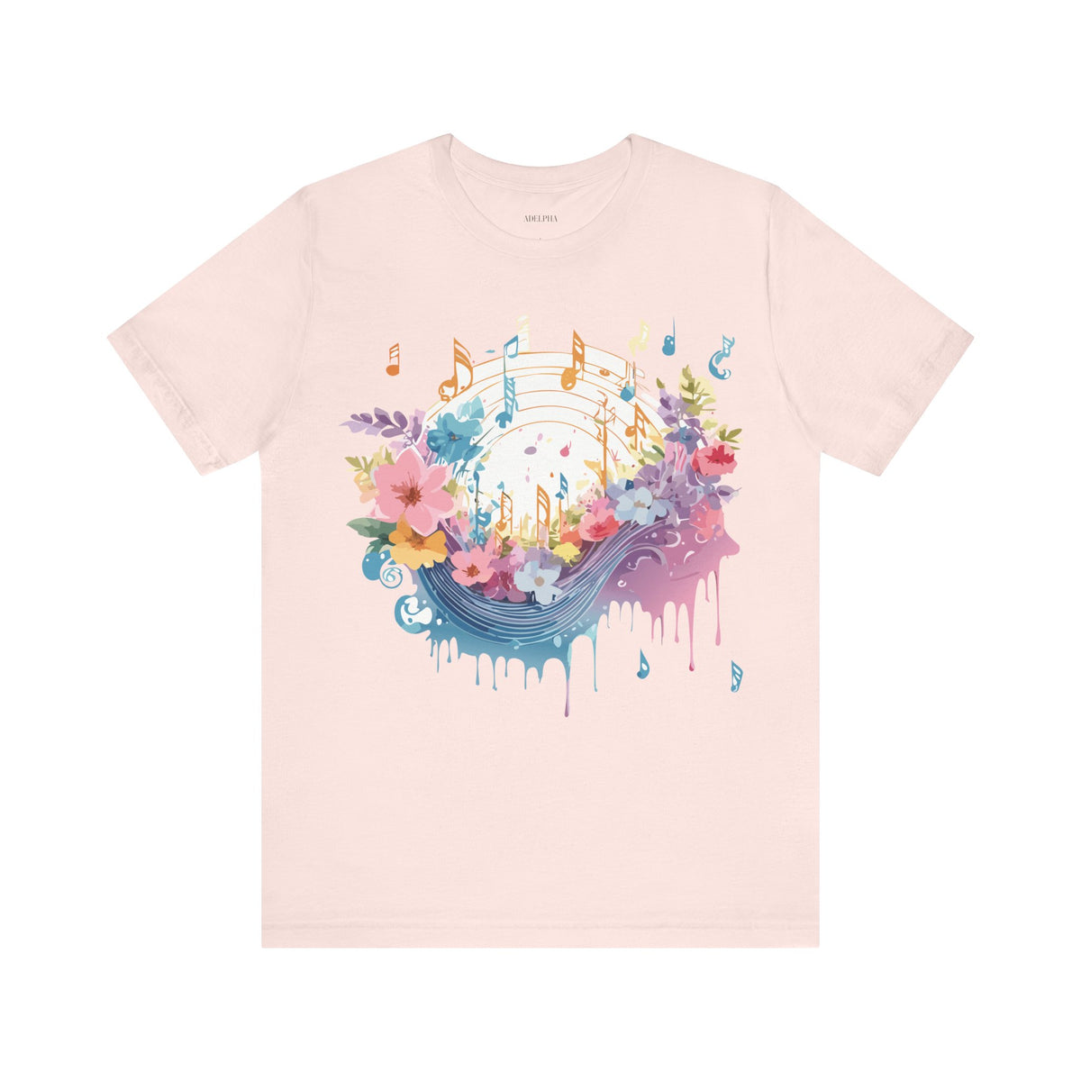Music Graphic Unisex Cotton Bella+Canvas Tee with Art Design m170