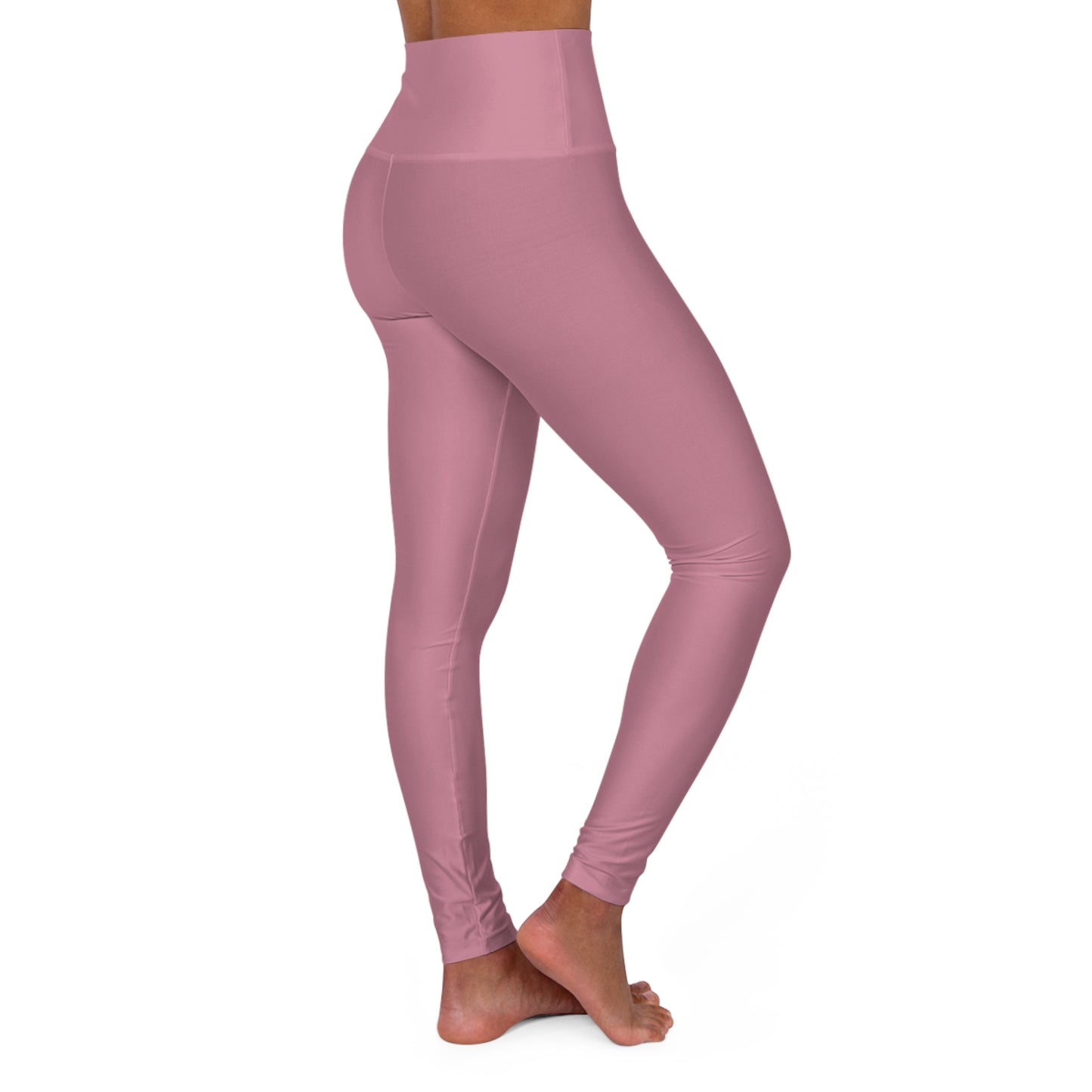 High-Waisted Old Rose Yoga Leggings Women's Seamless Poly-Span Stretchy Pink Activewear Pants