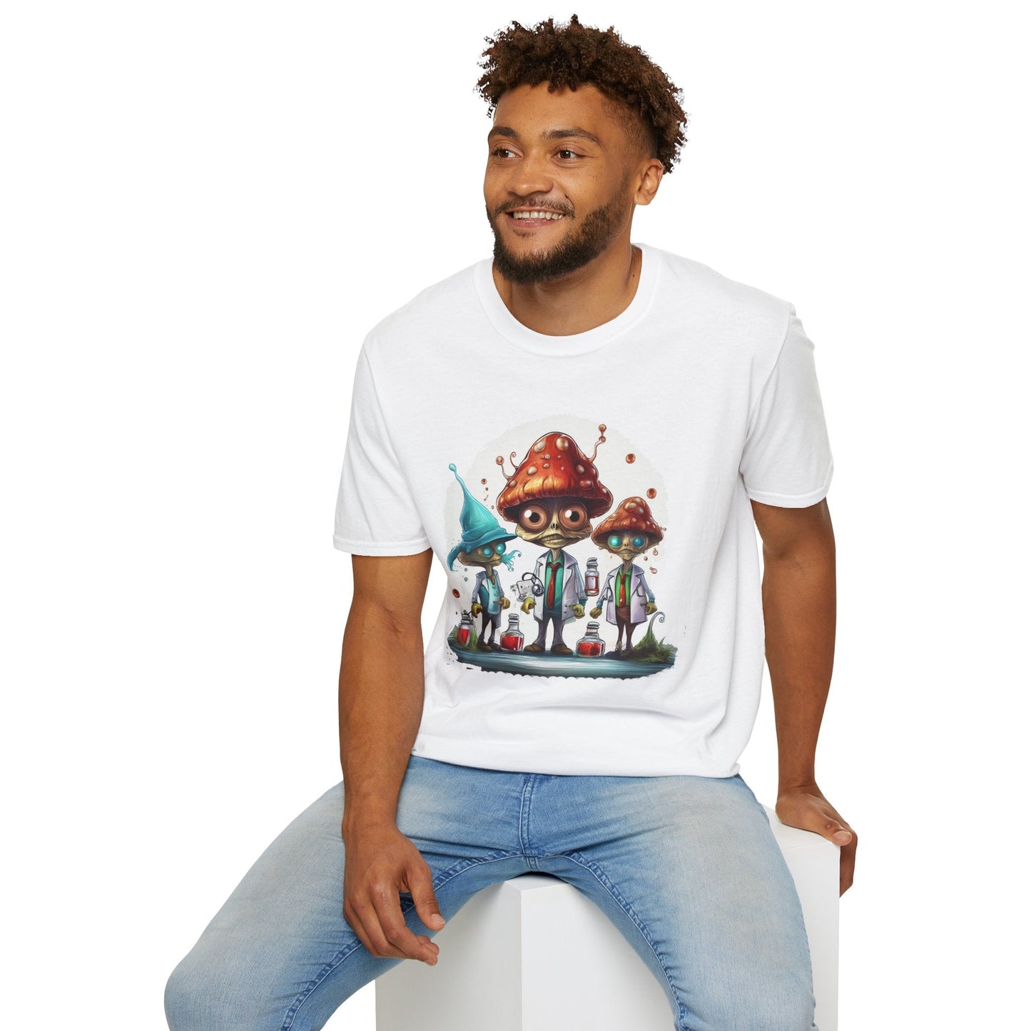 Mashroom Tee Shirt Unisex Funny Mashroom Design Cotton Tee Gildan Softstyle 64000