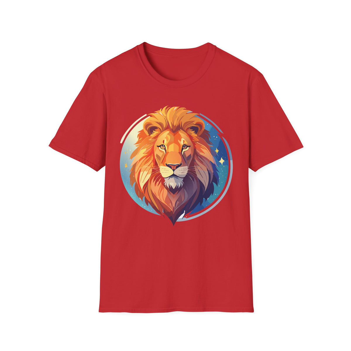 Regal Lion Portrait T-Shirt | Colorful Lion Face Illustration