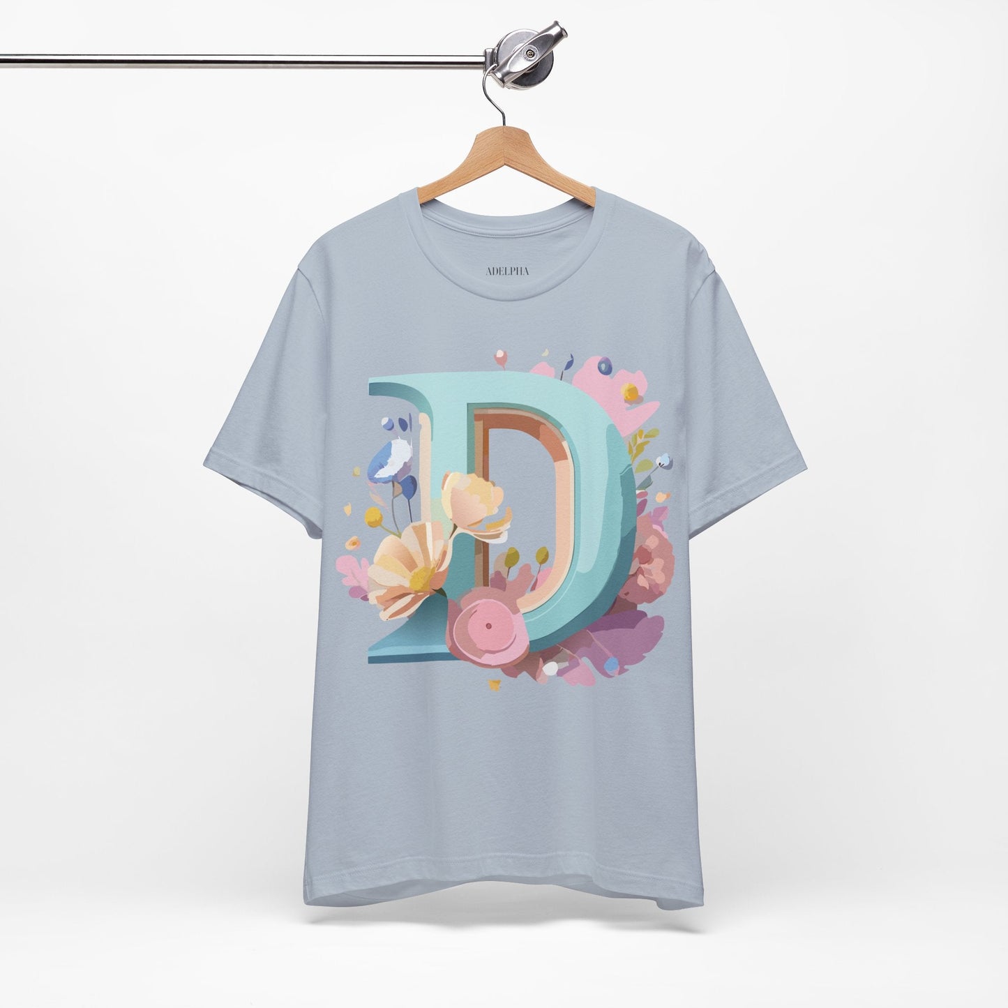 Letter D Shirt Graphic Tee Unisex Vintage Inspired Art Design Adelpha Premium Collection