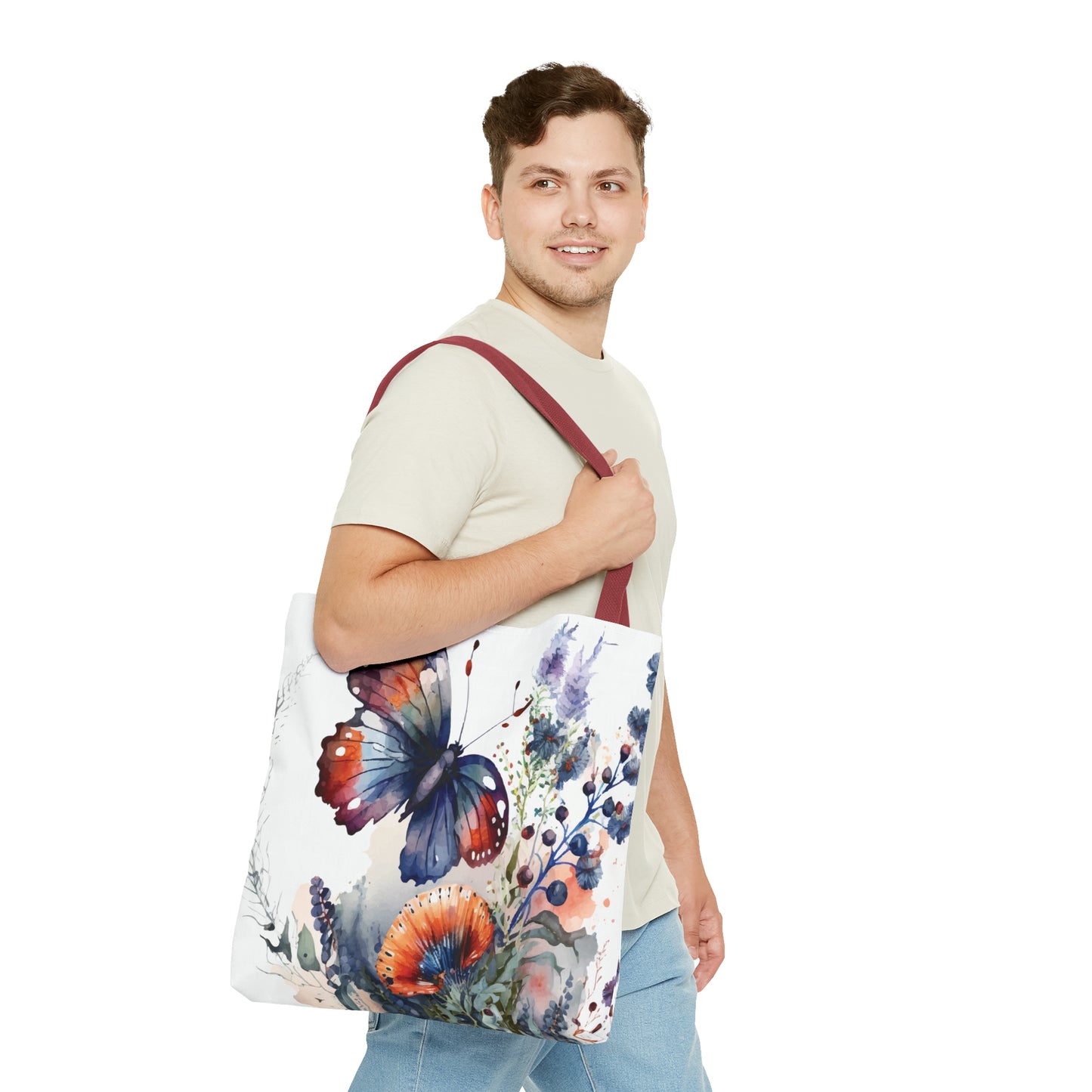 Canvas Bag with Butterfly Prints