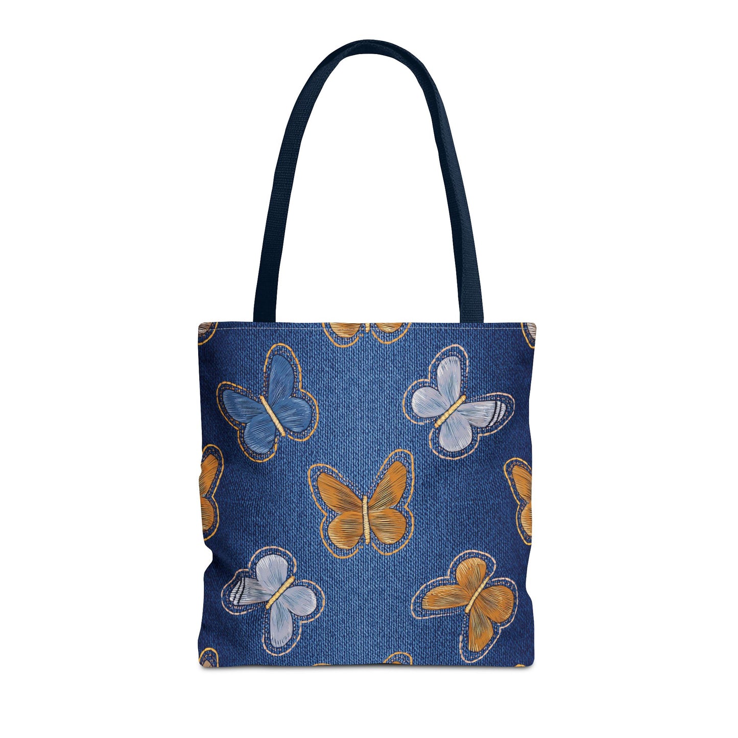 Denim Fabric Imitation Print Unisex Canvas Bag Poly Spun 3 Sizes Tote Bag 177