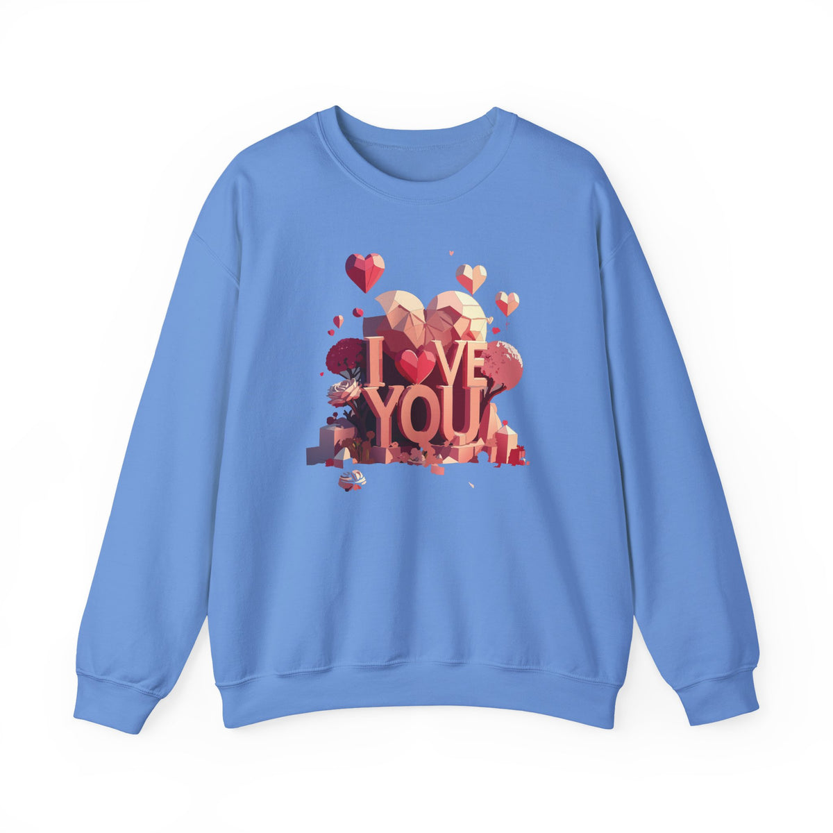 Unisex Big Heart Love Sweatshirt, Love Heart Sweatshirt, Floral Love Sweatshirt, 50/50 Cotton-Poly Valentine's Day Sweatshirt 10
