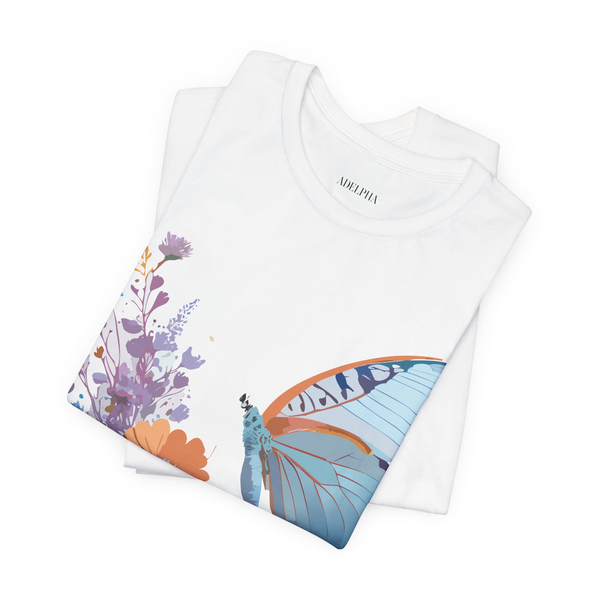 Butterfly Graphic Unisex Cotton Bella+Canvas Tee with Art Design n103