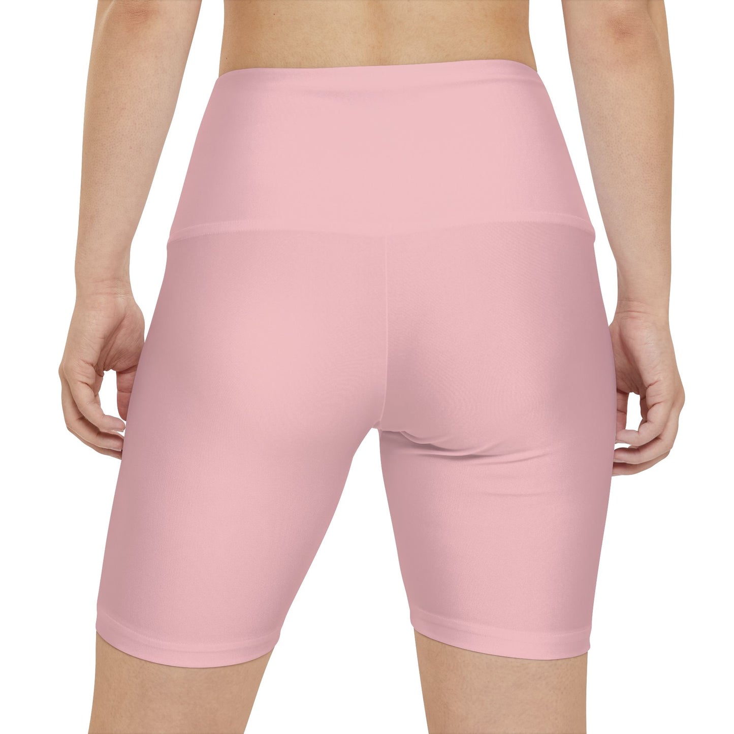 Tea Rose Women's Workout Shorts — Solid High-Waist Biker Shorts for Exercise & Everyday Wear