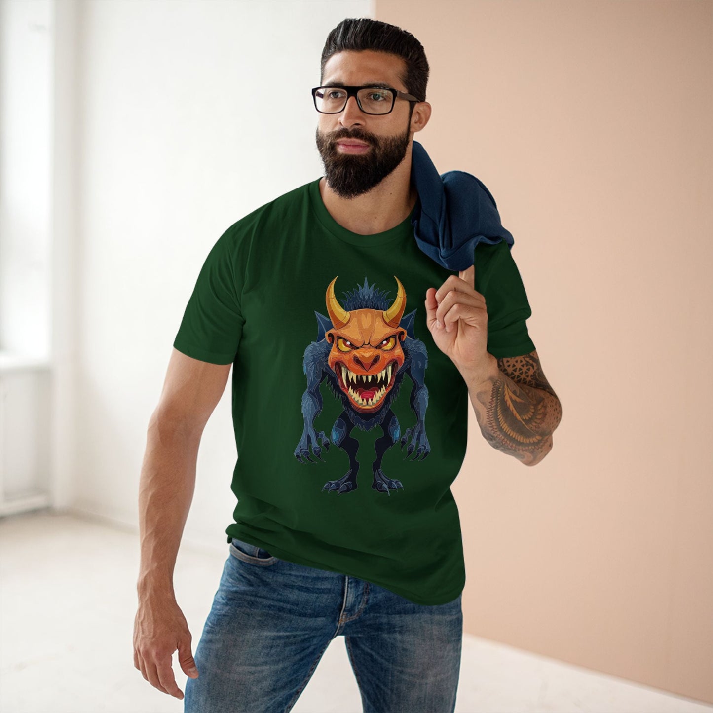 Cartoon Monsters Graphic Unisex 100 Cotton Staple Tee 5